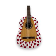 Funda Protectora Guitarra Blanco Con Lunares Rojos