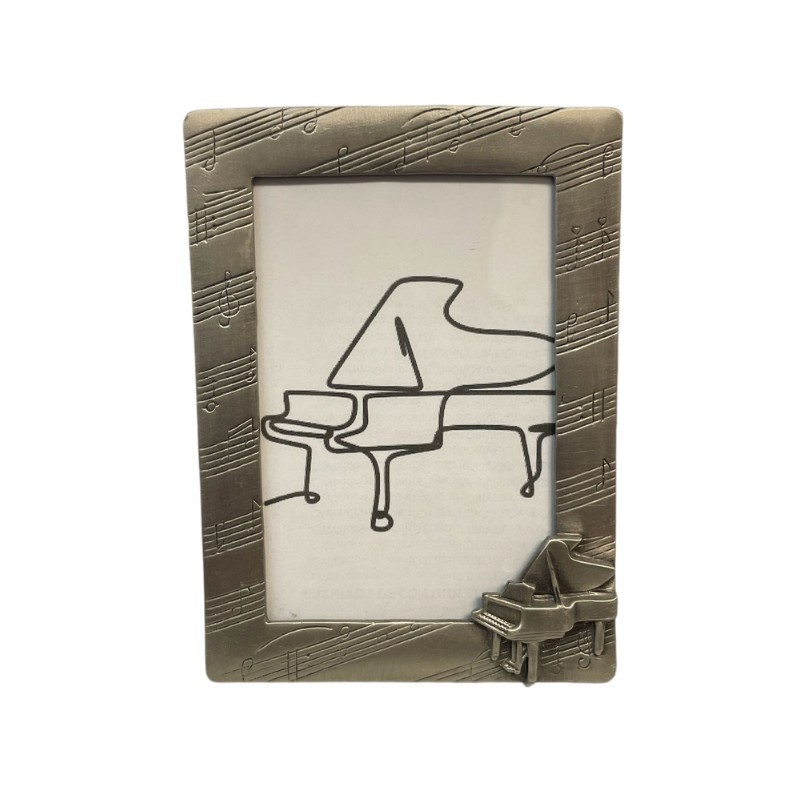 Marco Plateado Piano De Cola