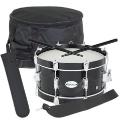 Gonalca 04706SP2 Pack Redoblante Magest 35x16 (Tambor + funda + baquetas + correas + porta baquetas) bellotas plateadas