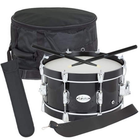 Gonalca 04706SP2 Pack Redoblante Magest 35x16 (Tambor + funda + baquetas + correas + porta baquetas) bellotas plateadas