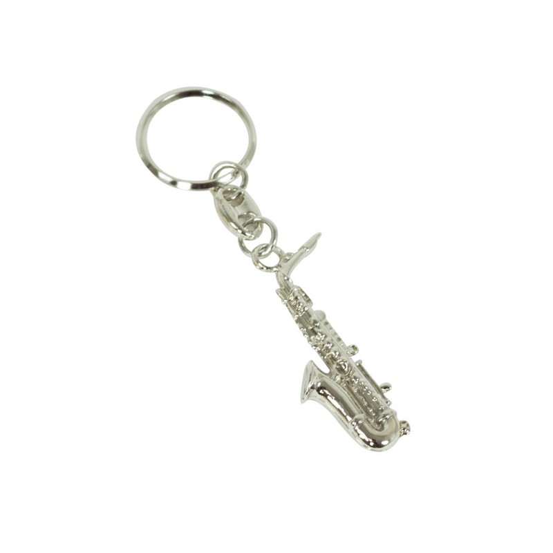 Llavero Saxofon Plateado