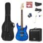 Max Gigkit Pack Guitarra Electrica Azul Oscuro