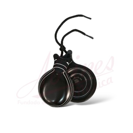 Castañuelas del Sur - Fibra Negra veteada blanca nº5 (mediana) - Gama profesional - Caja doble