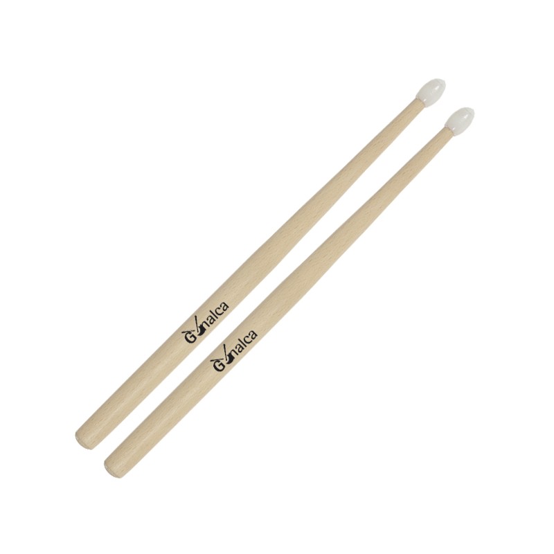 Gonalca 02081 Baqueta Tambor Bola Nylon Duro Par Natural