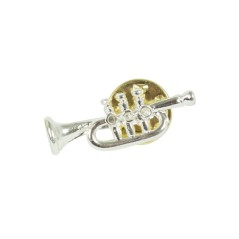 Pin trompeta plateado