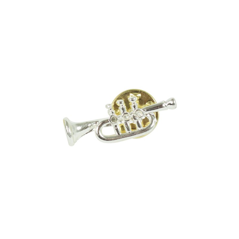 Pin trompeta plateado