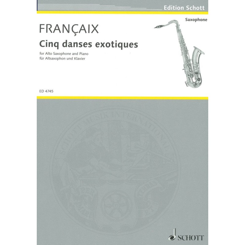 J. Françaix Cinq Danses Exotiques Para Saxo Alto Y Piano