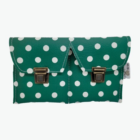 Castañuelas del Sur - Funda profesional acolchada verde lunares