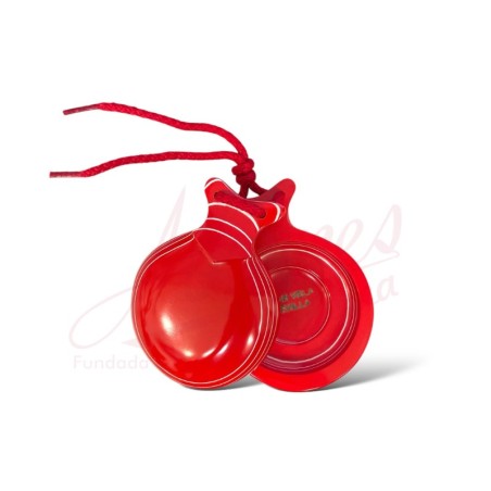 Castañuelas del Sur - Gama Capricho - Vidrio Rojo veteado blanco nº5 - Doble Caja