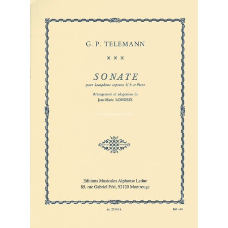 Sonate - G. P Telemann - Saxofon soprano y piano - Leduc