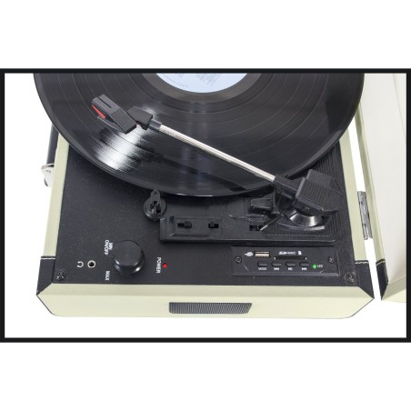 Madison Maletin Giradiscos Con Bluetooth, USB, SD Y Funcion Grabacion - Crema