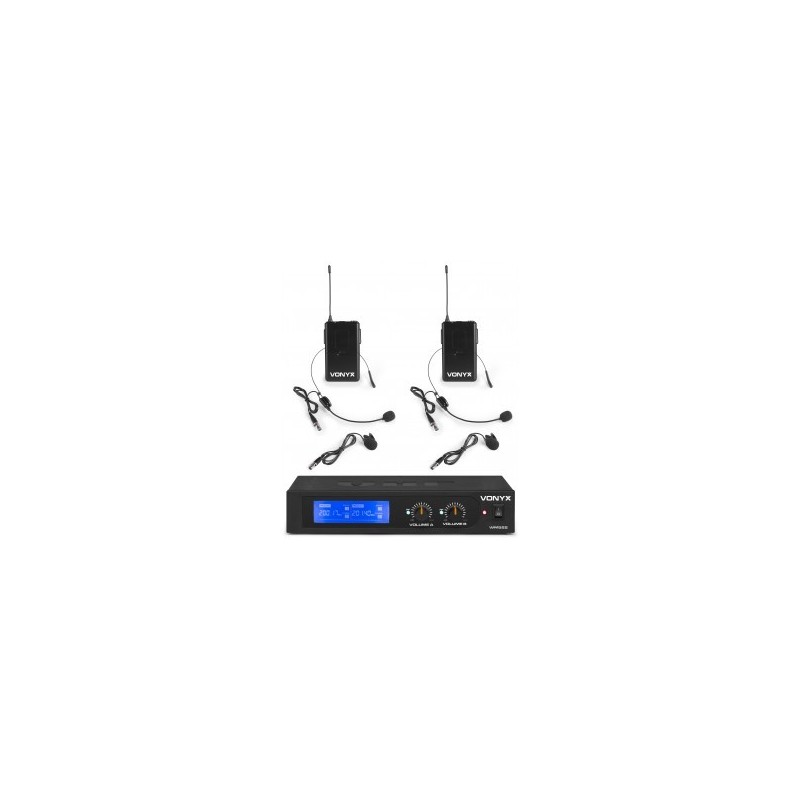 Vonyx WM55B Microfono VHF 2CH 2BP + Headset