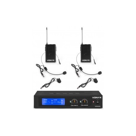 Vonyx WM55B Microfono VHF 2CH 2BP + Headset