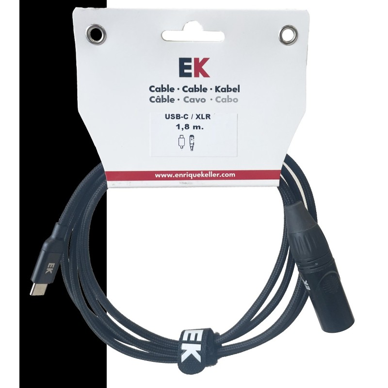 EK Audio HDMI22218 usb c - xlr macho 1.8 metros