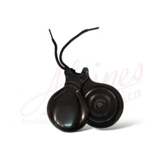 Castañuelas del Sur - Fibra Negra veteada roja nº3 (grande) - Gama profesional - Caja doble