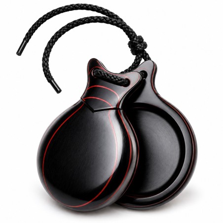 Castañuelas del Sur - Fibra Negra veteada roja nº5 (mediana) - Gama profesional