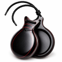 Castañuelas del Sur - Fibra Negra veteada roja nº7 (pequeña) - Gama profesional