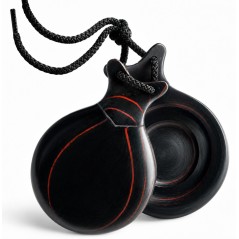 Castañuelas del Sur - Fibra Negra veteada roja nº7 (pequeña) - Gama profesional - Caja doble