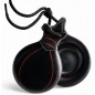 Castañuelas del Sur - Fibra Negra veteada roja nº7 (pequeña) - Gama profesional - Caja doble