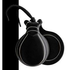 Castañuelas del Sur - Fibra Negra veteada blanca nº3 (grande) - Gama profesional