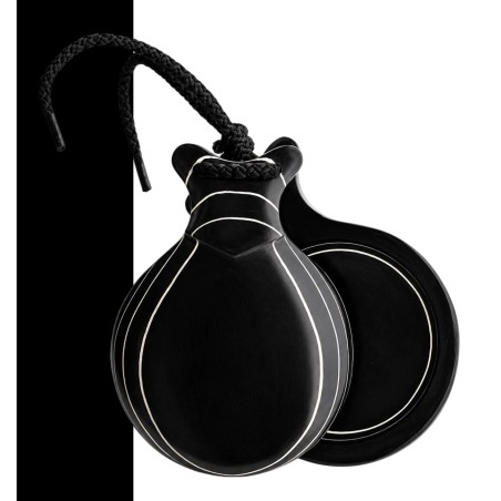Castañuelas del Sur - Fibra Negra veteada blanca nº5 (mediana) - Gama profesional