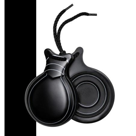 Castañuelas del Sur - Fibra Negra veteada blanca nº7 (pequeña) - Gama profesional - Caja doble