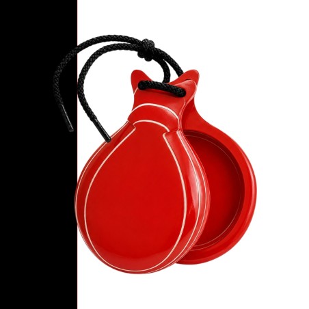 Castañuelas del Sur - Fibra vidrio rojo veteado blanco nº3 (grande) - Gama profesional