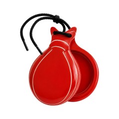 Castañuelas del Sur - Fibra vidrio rojo veteado blanco nº7 (pequeña) - Gama profesional