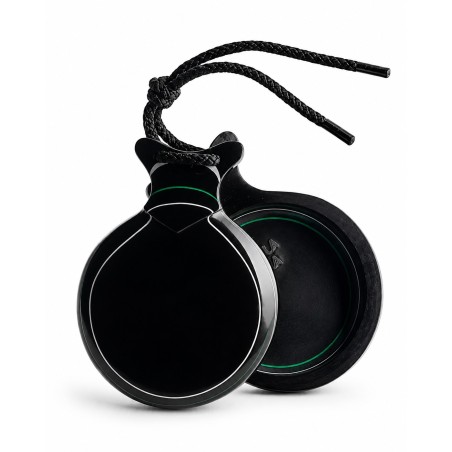 Castañuelas del Sur - Fibra vidrio negro veteado verde y blanco nº5 (mediana) - Gama capricho