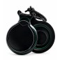 Castañuelas del Sur - Fibra vidrio negro veteado verde y blanco nº5 (mediana) - Gama capricho - Caja doble