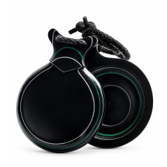 Castañuelas del Sur - Fibra vidrio negro veteado verde y blanco nº7 (pequeña) - Gama capricho - Caja doble