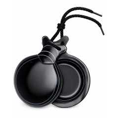 Castañuelas del Sur - Fibra vidrio negro veteado azul y blanco nº5 (mediana) - Gama capricho