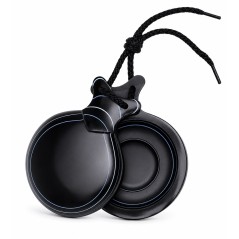 Castañuelas del Sur - Fibra vidrio negro veteado azul y blanco nº5 (mediana) - Gama capricho - Caja doble