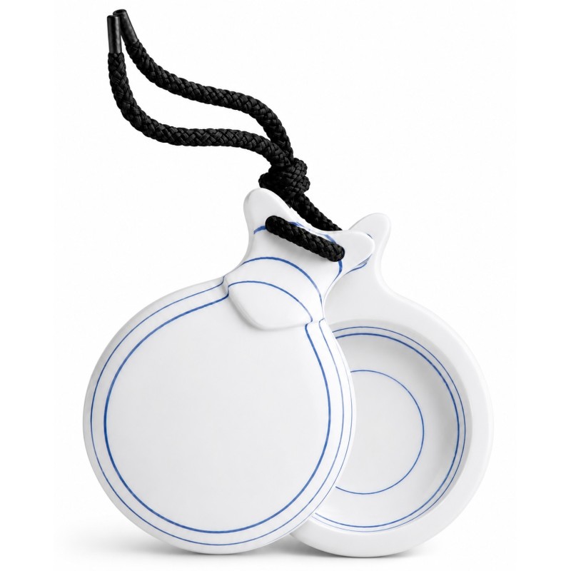 Castañuelas del Sur - Fibra vidrio blanco veteado azul nº7 (pequeña) - Gama capricho - Caja doble