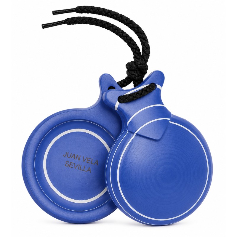 Castañuelas del Sur - Fibra vidrio azul veteado blanco nº5 (mediana) - Gama capricho