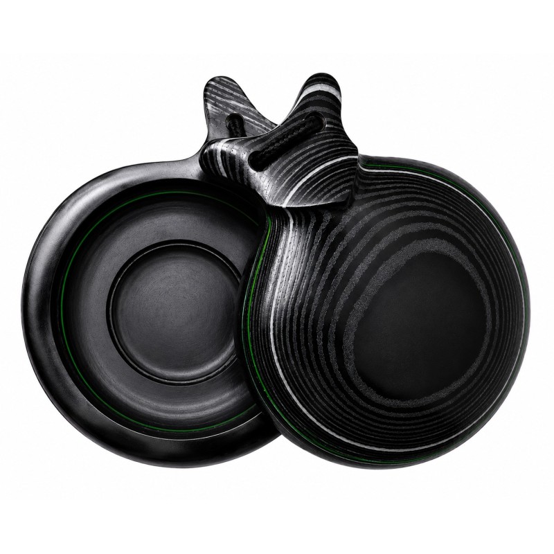 Castañuelas del Sur - Tela negra veteada verde y blanca nº5 (mediana) - Gama Especial Jota - Caja doble