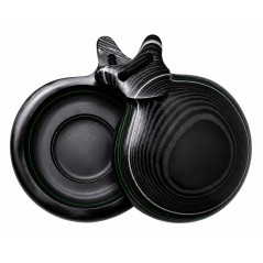 Castañuelas del Sur - Tela negra veteada verde y blanca nº7 (pequeña) - Gama Especial Jota - Caja doble
