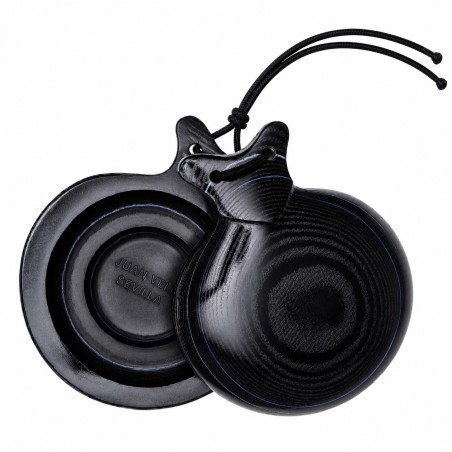 Castañuelas del Sur - Tela negra veteada azul y blanca nº5 (mediana) - Gama Especial Jota - Caja doble