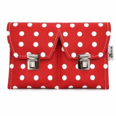 Castañuelas del Sur - Funda acolchada roja lunares