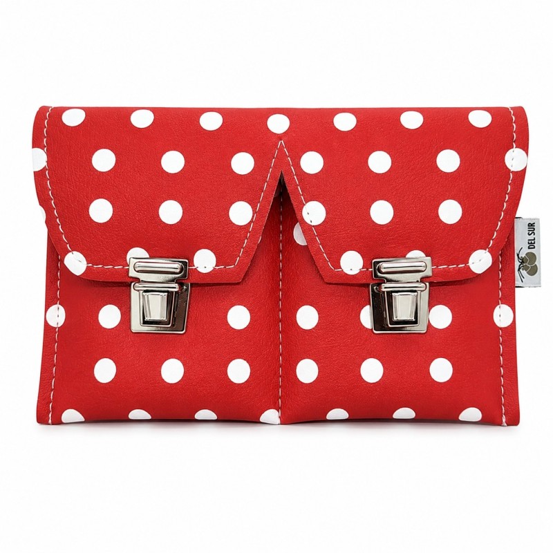 Castañuelas del Sur - Funda acolchada roja lunares