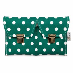 Castañuelas del Sur - Funda acolchada verde lunares