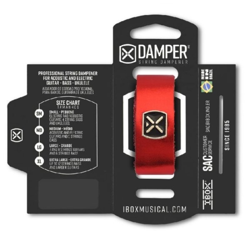 Ibox Damper DMMD04 Medium Piel Metálica Roja Amortiguador de Cuerdas