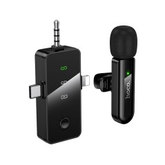 Hoco L20B Micrófono Lavalier inalámbrico con DSP y USB-C/Lightning/Jack 3,5