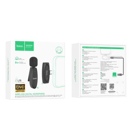 Micrófono Hoco L15 inalámbrico con DSP, USB-C
